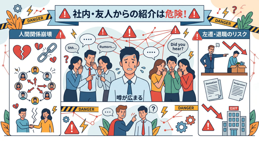 4. 知り合い・友人の紹介や社内【人間関係破壊のリスク大】の概要