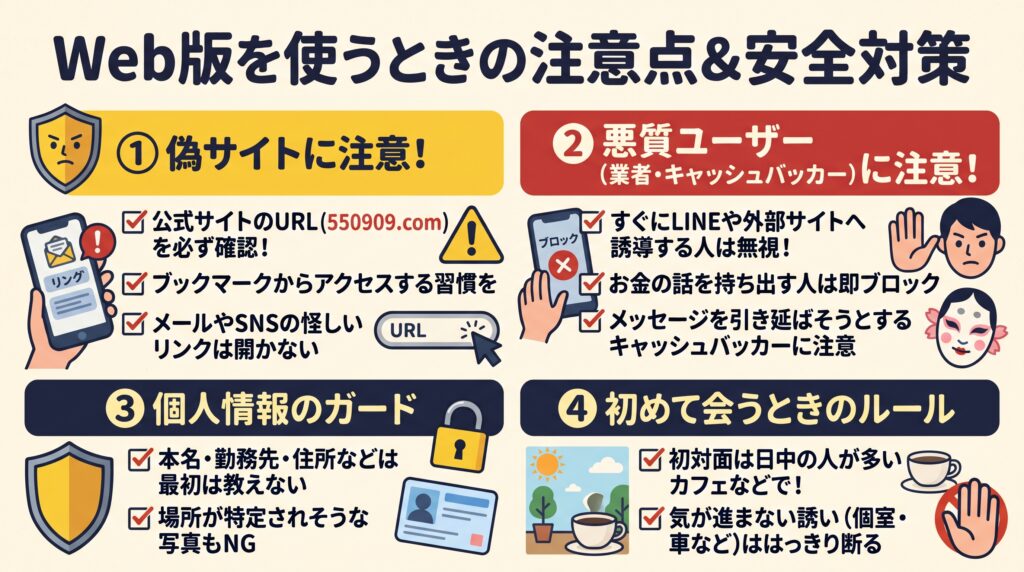 Web版を使うときの注意点と安全対策の概要