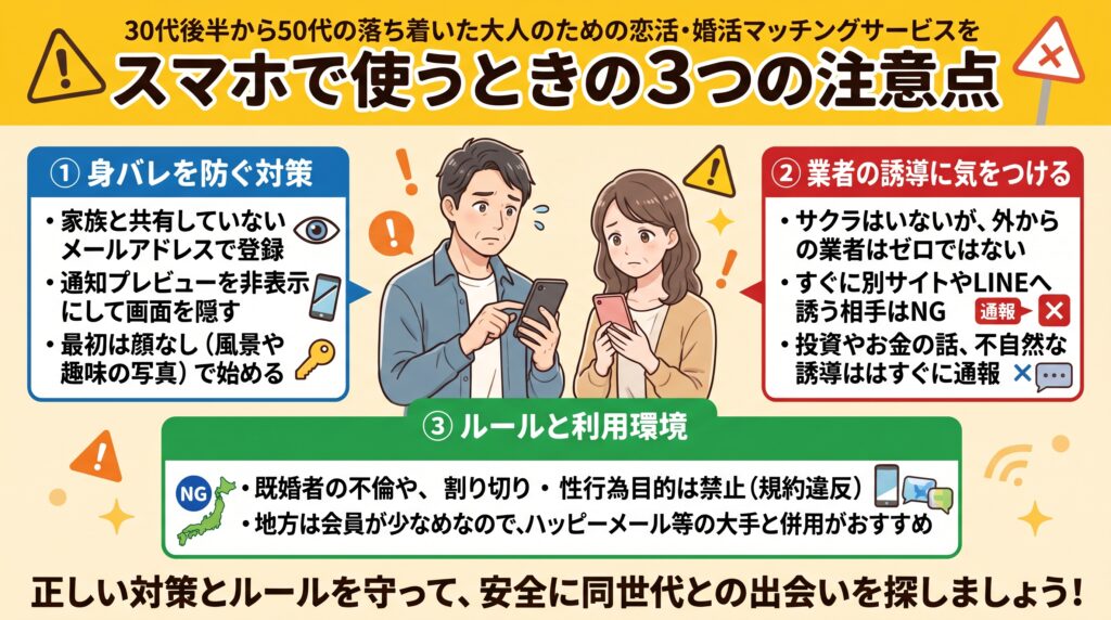 スマホで使うときの注意点の概要