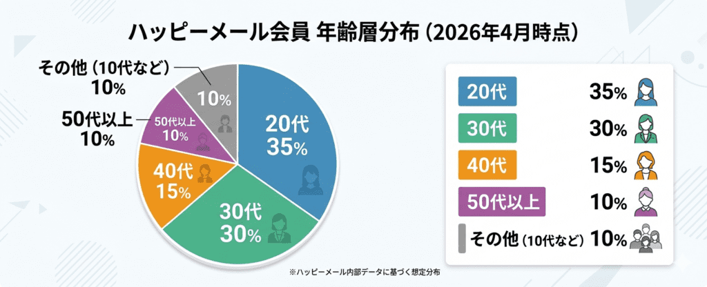 ハッピーメールの会員年齢層