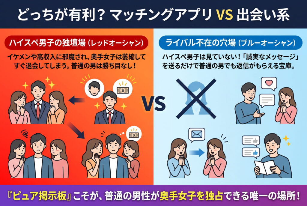 マッチングアプリ（ペアーズ等）と出会い系の違い！どちらが処女と出会いやすい？の概要