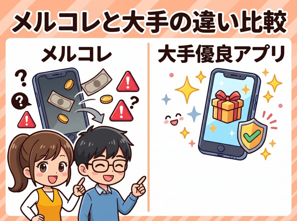 メルコレと大手の違い比較の概要