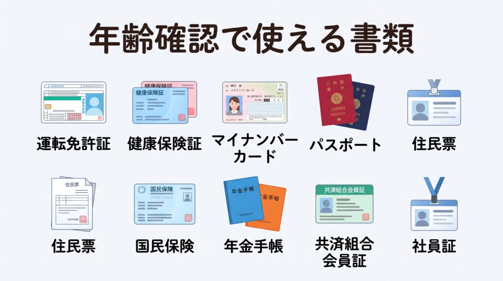 ワクワクメールの年齢確認で使える書類一覧