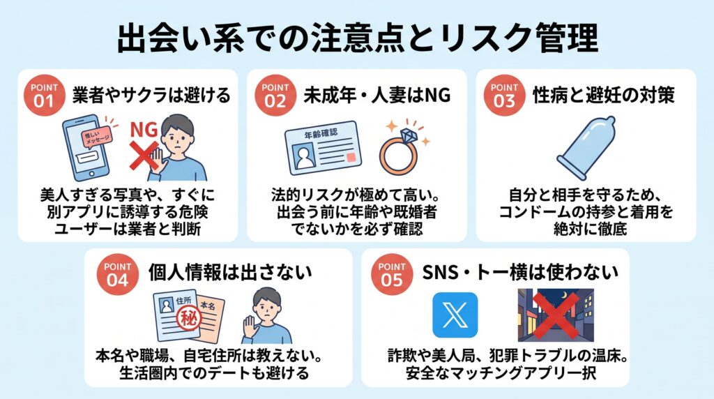 出会い系でタダマンする時の注意点とリスク管理の概要
