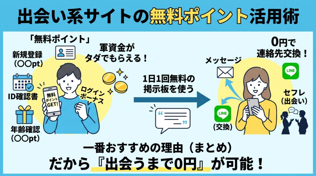 出会い系の無料ポイント活用術