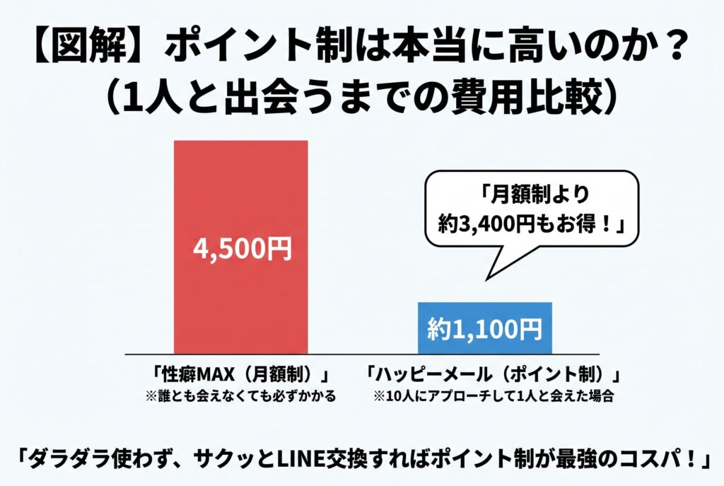 性癖MAXとハッピーメールの金額比較