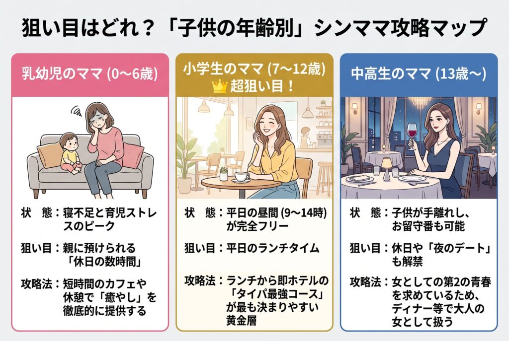 狙い目はどれ？「子供の年齢・環境別」シンママ攻略法の概要