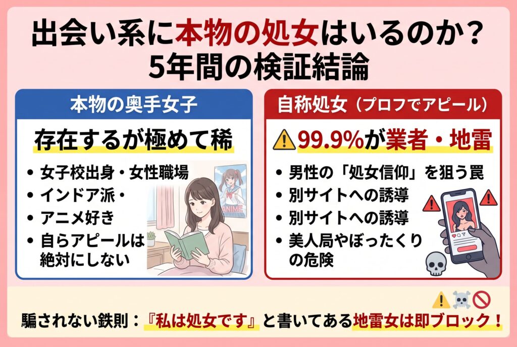 結論：出会い系に「本物の処女」は存在するが極めて稀の概要